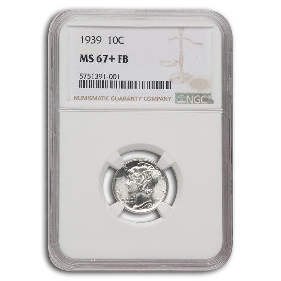 1939 Mercury Dime MS-67+ NGC (FB) 1939 Mercury Dime MS-67+ NGC (FB)