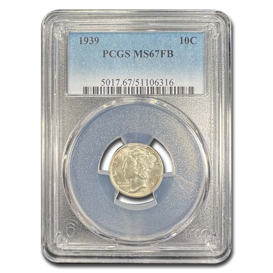 1939 Mercury Dime MS-67 PCGS (FB) 1939 Mercury Dime MS-67 PCGS (FB)