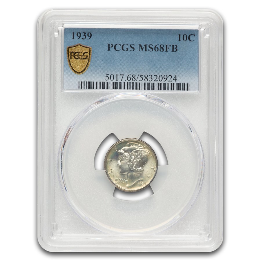 1939 Mercury Dime MS-68 PCGS (FB)