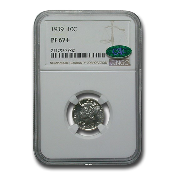 1939 Mercury Dime PF-67+ NGC CAC 1939 Mercury Dime PF-67+ NGC CAC