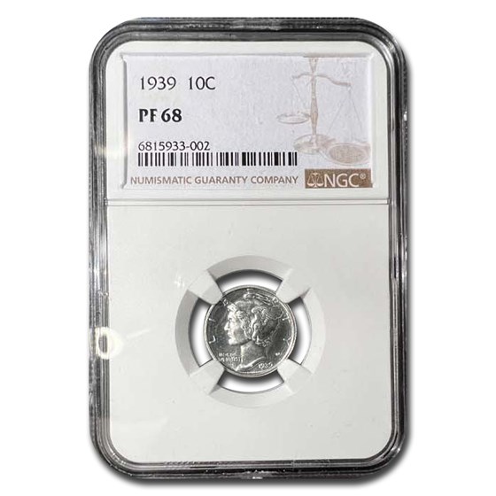 1939 Mercury Dime PF-68 NGC 1939 Mercury Dime PF-68 NGC