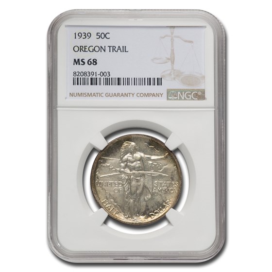 1939 Oregon Trail Commemorative Half Dollar MS-68 NGC
