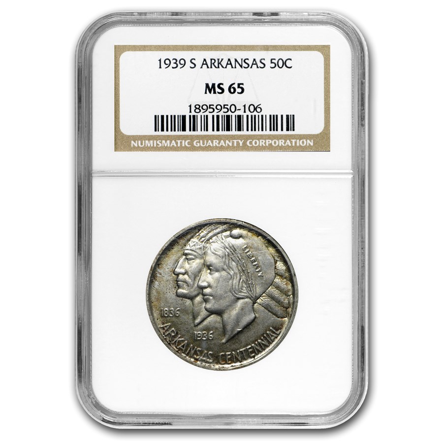 1939-S Arkansas Centennial Half Dollar MS-65 NGC