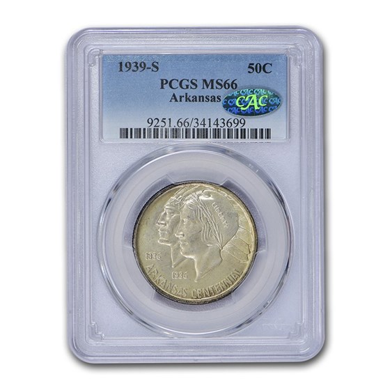 1939-S Arkansas Commemorative MS-66 PCGS CAC 1939-S Arkansas Commemorative MS-66 PCGS CAC