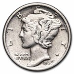 1939-S Mercury Dime 50-Coin Roll Avg Circ