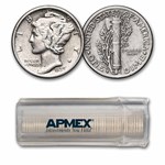 1939-S Mercury Dime 50-Coin Roll Avg Circ