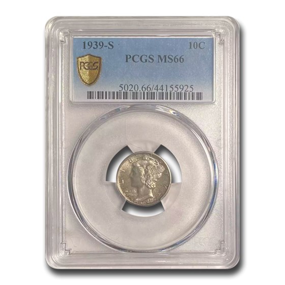 1939-S Mercury Dime MS-66 PCGS 1939-S Mercury Dime MS-66 PCGS