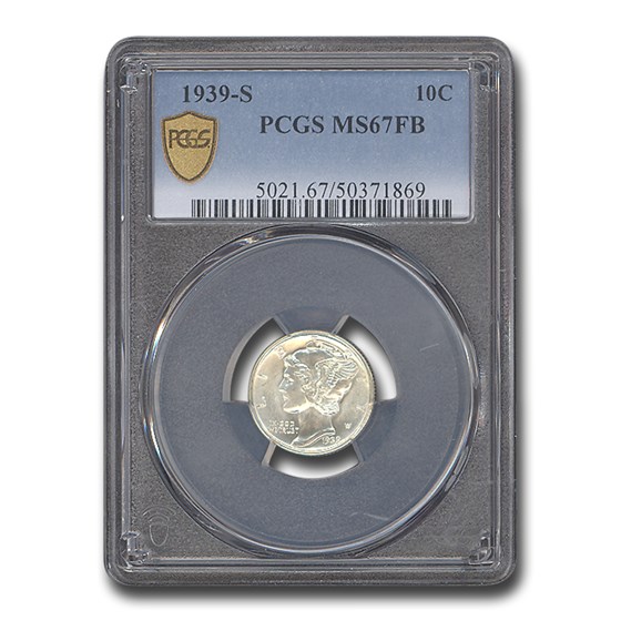 1939-S Mercury Dime MS-67 PCGS (FB) 1939-S Mercury Dime MS-67 PCGS (FB)