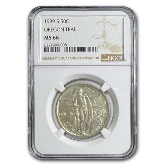 1939-S Oregon Commemorative Half Dollar MS-66 NGC 1939-S Oregon Commemorative Half Dollar MS-66 NGC