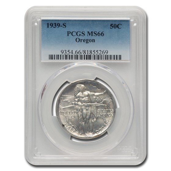 1939-S Oregon Commemorative Half Dollar MS-66 PCGS