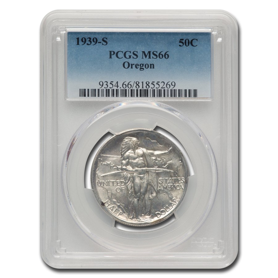 1939-S Oregon Commemorative Half Dollar MS-66 PCGS