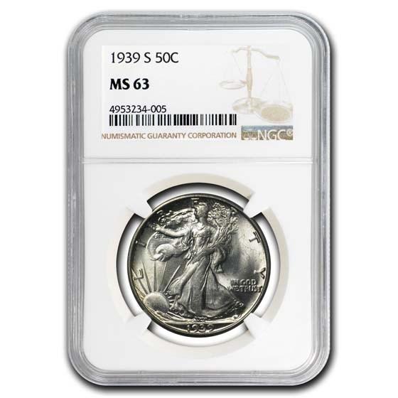 1939-S Walking Liberty Half Dollar MS-63 NGC