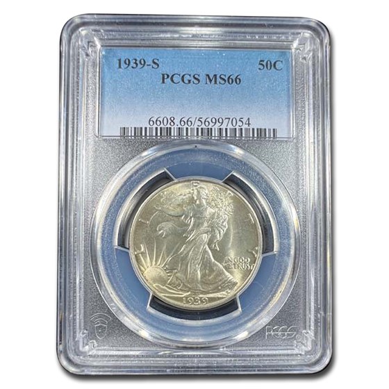 1939-S Walking Liberty Half Dollar MS-66 PCGS 1939-S Walking Liberty Half Dollar MS-66 PCGS