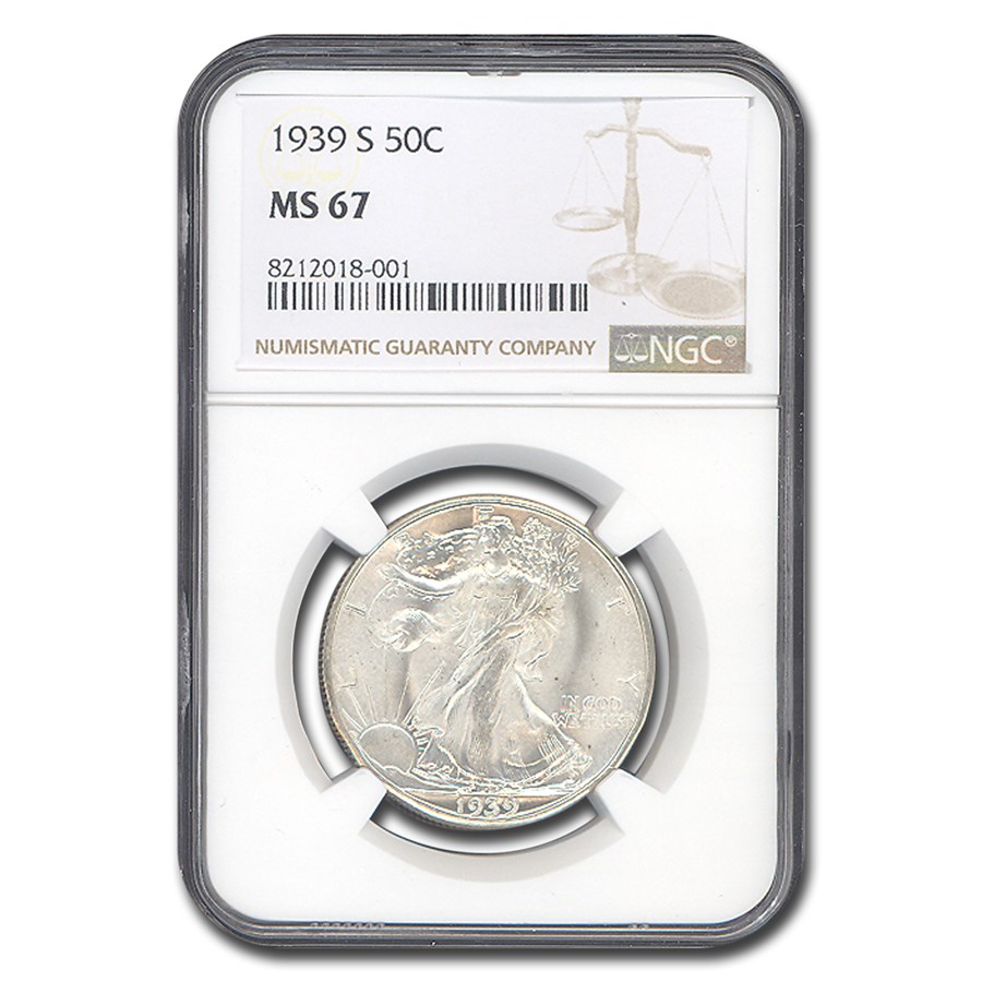 1939-S Walking Liberty Half Dollar MS-67 NGC