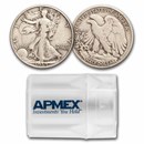 1939-S Walking Liberty Halves 20-Coin Roll Avg Circ