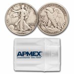 1939-S Walking Liberty Halves 20-Coin Roll Avg Circ