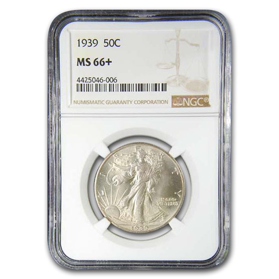 1939 Walking Liberty Half Dollar MS-66+ NGC 1939 Walking Liberty Half Dollar MS-66+ NGC
