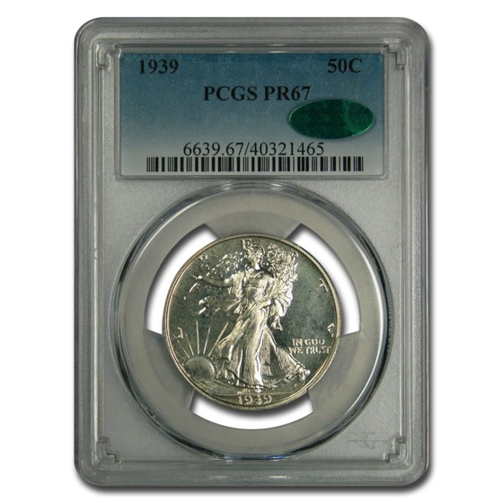 1939 Walking Liberty Half Dollar PR-67 PCGS CAC 1939 Walking Liberty Half Dollar PR-67 PCGS CAC