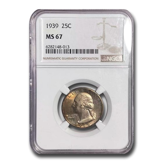 1939 Washington Quarter MS-67 NGC 1939 Washington Quarter MS-67 NGC