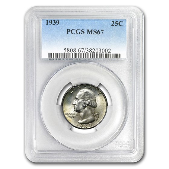 1939 Washington Quarter MS-67 PCGS 1939 Washington Quarter MS-67 PCGS