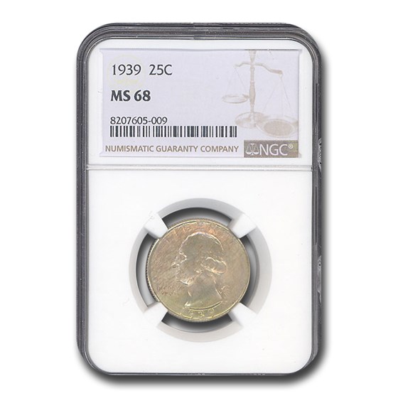 1939 Washington Quarter MS-68 NGC