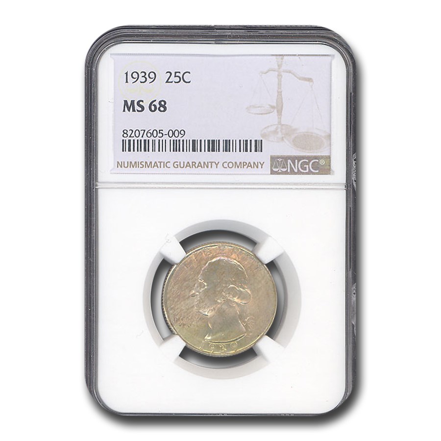 1939 Washington Quarter MS-68 NGC