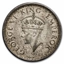 1940-1945 India Silver 1/2 Rupee George VI Avg Circ