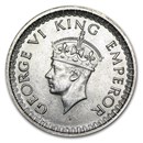 1940-1945 India Silver 1/2 Rupee George VI BU (Random Dates)