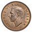 1940-1947 New Zealand Bronze 1 Penny Tui Bird George VI BU R/B