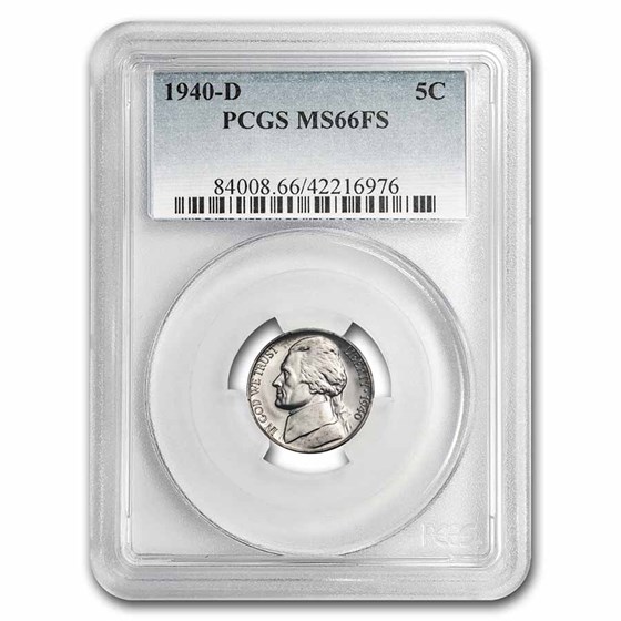 1940-D Jefferson Nickel MS-66 PCGS (FS) 1940-D Jefferson Nickel MS-66 PCGS (FS)