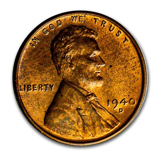 1940-D Lincoln Cent BU (Red/Brown) 1940-D Lincoln Cent BU (Red/Brown)