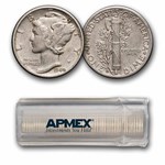 1940-D Mercury Dime 50-Coin Roll Avg Circ
