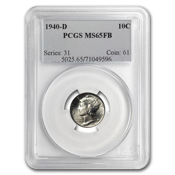 1940-D Mercury Dime MS-65 PCGS (FSB) 1940-D Mercury Dime MS-65 PCGS (FSB)