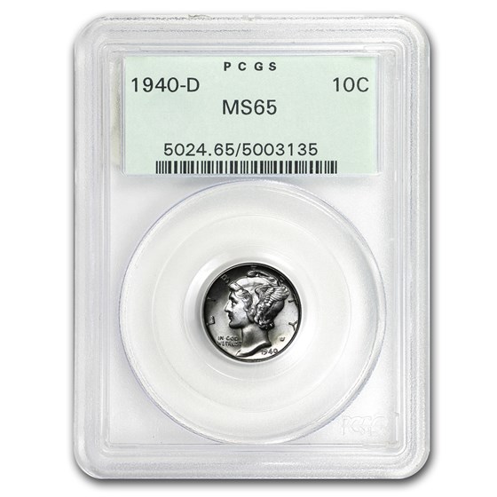 1940-D Mercury Dime MS-65 PCGS 1940-D Mercury Dime MS-65 PCGS