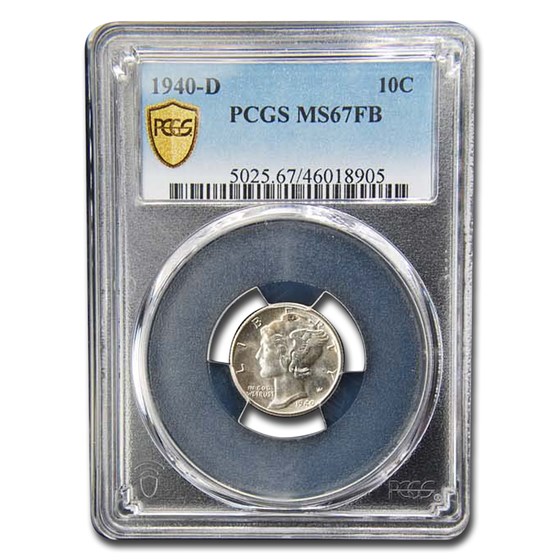 1940-D Mercury Dime MS-67 PCGS (FB) 1940-D Mercury Dime MS-67 PCGS (FB)