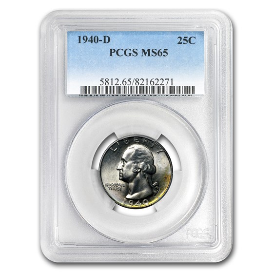 1940-D Washington Quarter MS-65 PCGS (Toned) 1940-D Washington Quarter MS-65 PCGS (Toned)