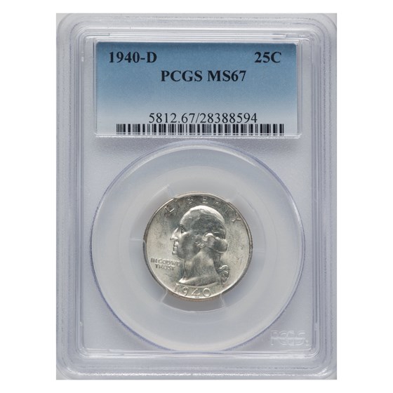 1940-D Washington Quarter MS-67 PCGS 1940-D Washington Quarter MS-67 PCGS