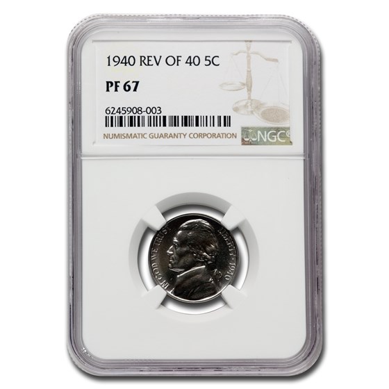 1940 Jefferson Nickel PF-67 NGC (Reverse of 40) 1940 Jefferson Nickel PF-67 NGC (Reverse of 40)