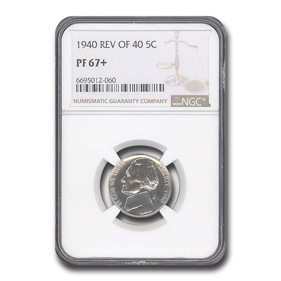 1940 Jefferson Nickel PF-67+ NGC (Reverse of 40)