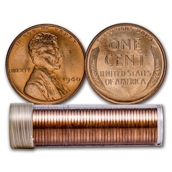 1940 Lincoln Cent 50-Coin Roll BU 1940 Lincoln Cent 50-Coin Roll BU