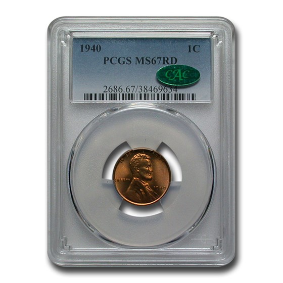 1940 Lincoln Cent MS-67 PCGS CAC (Red) 1940 Lincoln Cent MS-67 PCGS CAC (Red)