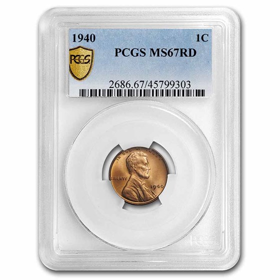 1940 Lincoln Cent MS-67 PCGS (Red) 1940 Lincoln Cent MS-67 PCGS (Red)