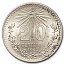 1940-M Mexico Silver 20 Centavos BU