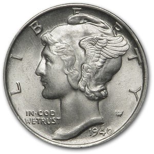 1940 Mercury Dime BU 1940 Mercury Dime BU