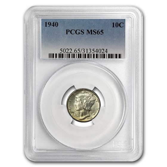 1940 Mercury Dime MS-65 PCGS 1940 Mercury Dime MS-65 PCGS