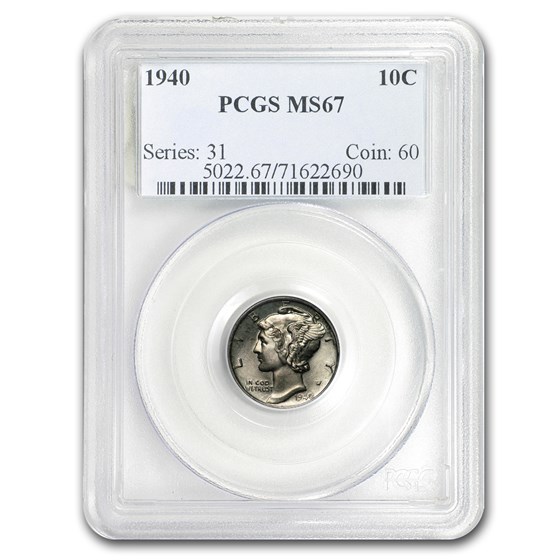 1940 Mercury Dime MS-67 PCGS 1940 Mercury Dime MS-67 PCGS