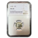 1940 Mercury Dime MS-68 NGC