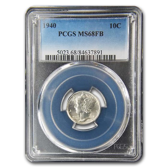 1940 Mercury Dime MS-68 PCGS (FB) 1940 Mercury Dime MS-68 PCGS (FB)
