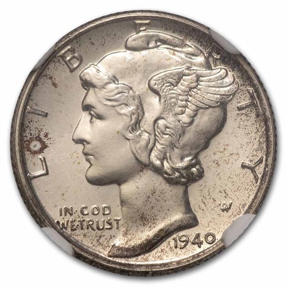 1940 Mercury Dime PF-66 NGC 1940 Mercury Dime PF-66 NGC