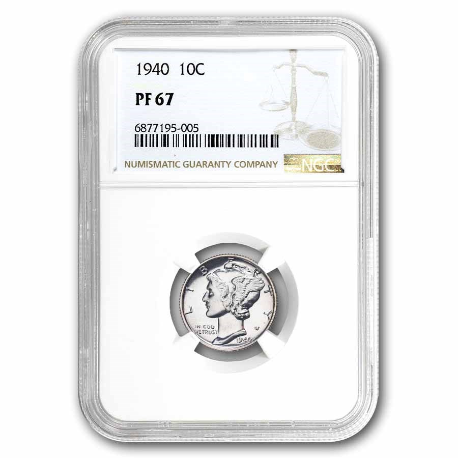 1940 Mercury Dime PF-67 NGC